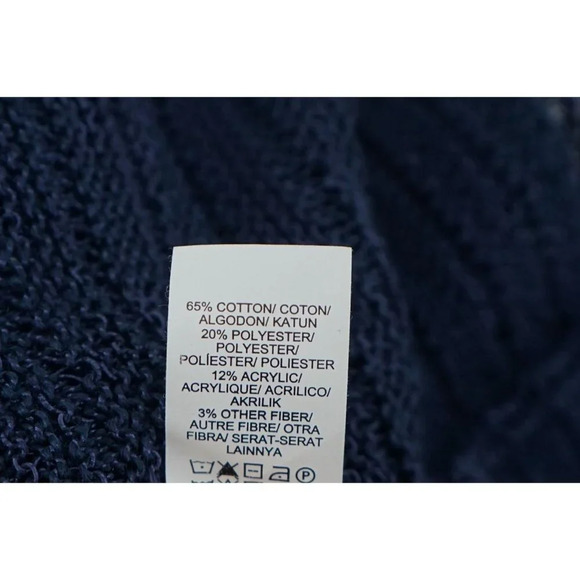 Lucky Brand Women Knit Top Small Blue White Long Sleeve Lightweight Round Neck - Picture 7 of 8